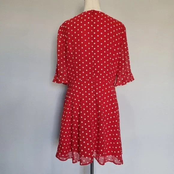 Finders Keepers Blossom Red & White Floral Embroidered Mini Dress Size XL - Picture 4 of 8